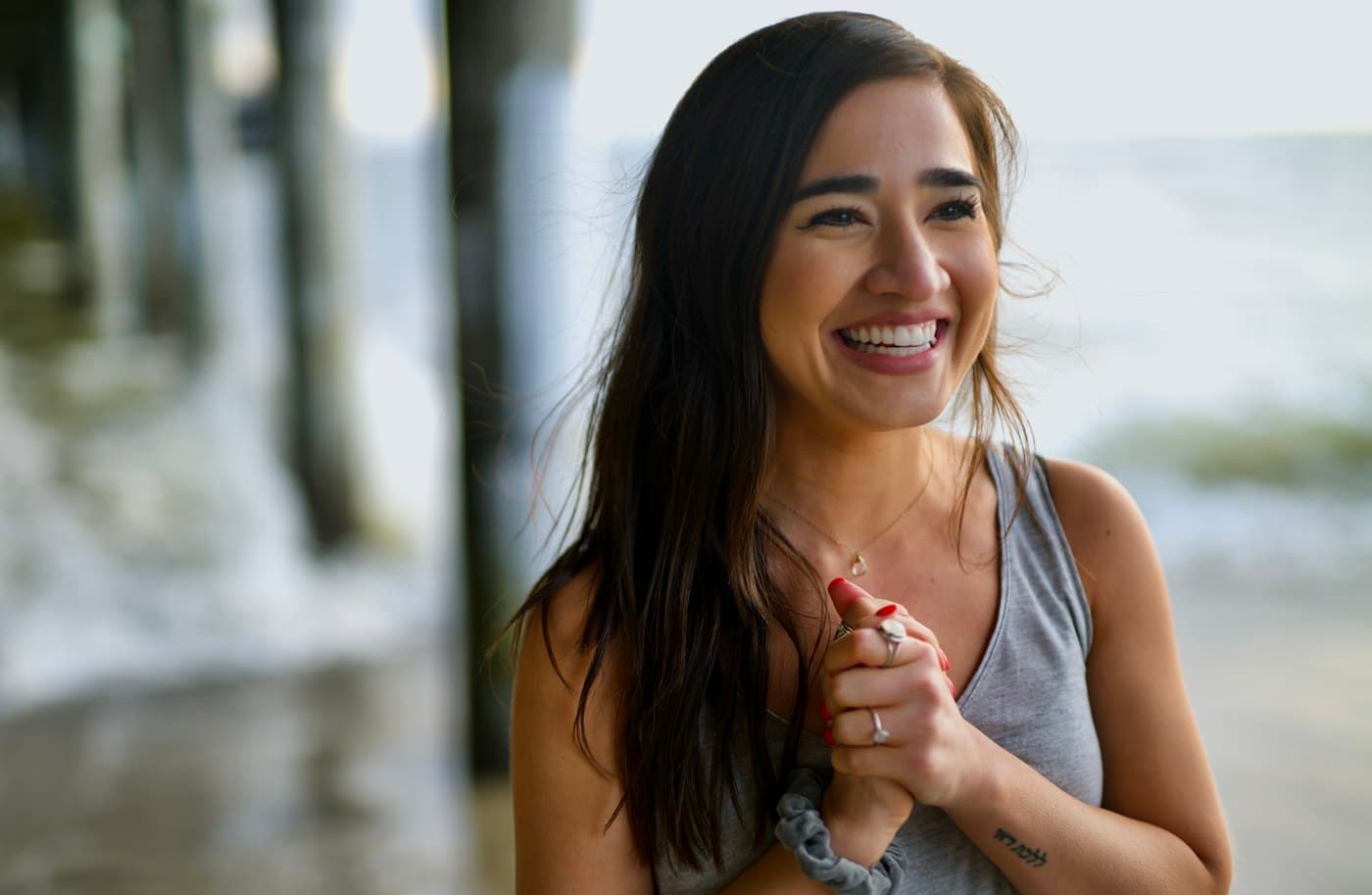 Smiling woman with healthy teeth